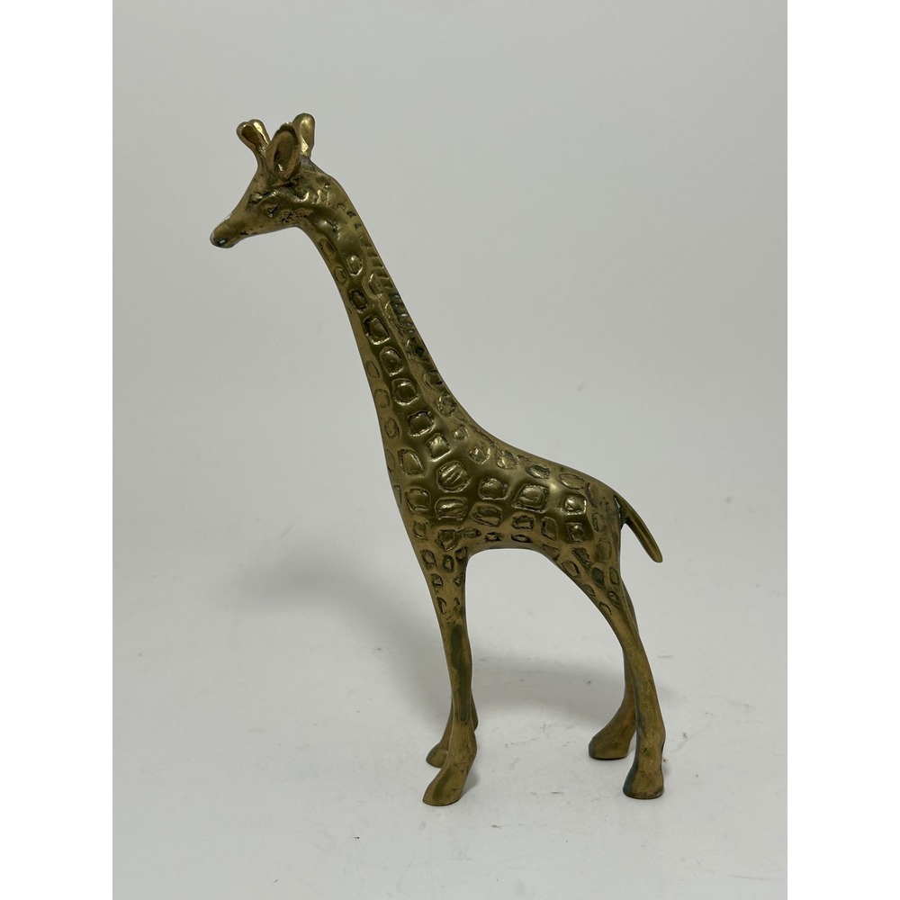 Vintage Brass Giraffe Figurine Textured Metal‎ Animal Statue Mid Century Decor